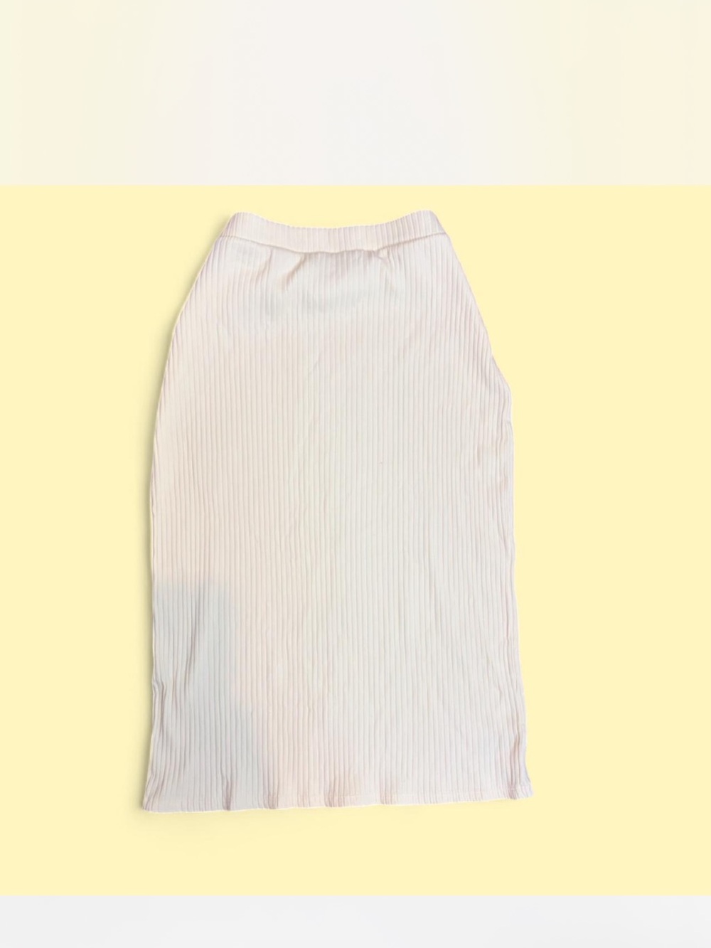 Old Navy Pale Yellow Ribbed Midi Skirt